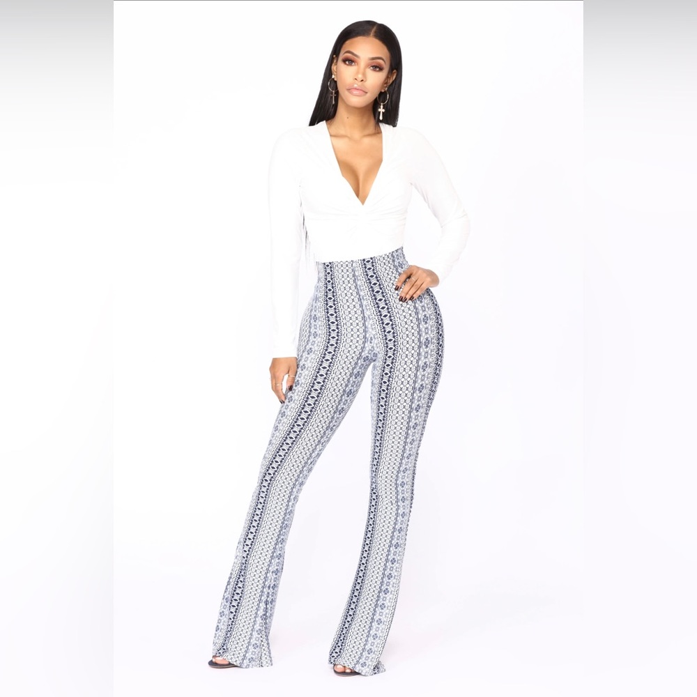High Rise Printed Pants